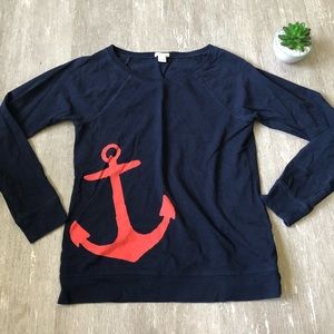 J. Crew Navy Anchor Sweater Size XS